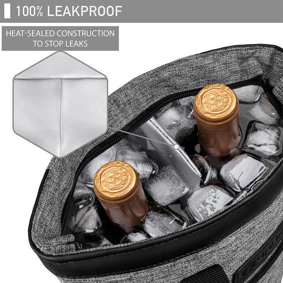 WINE TOTE - Grey & Black