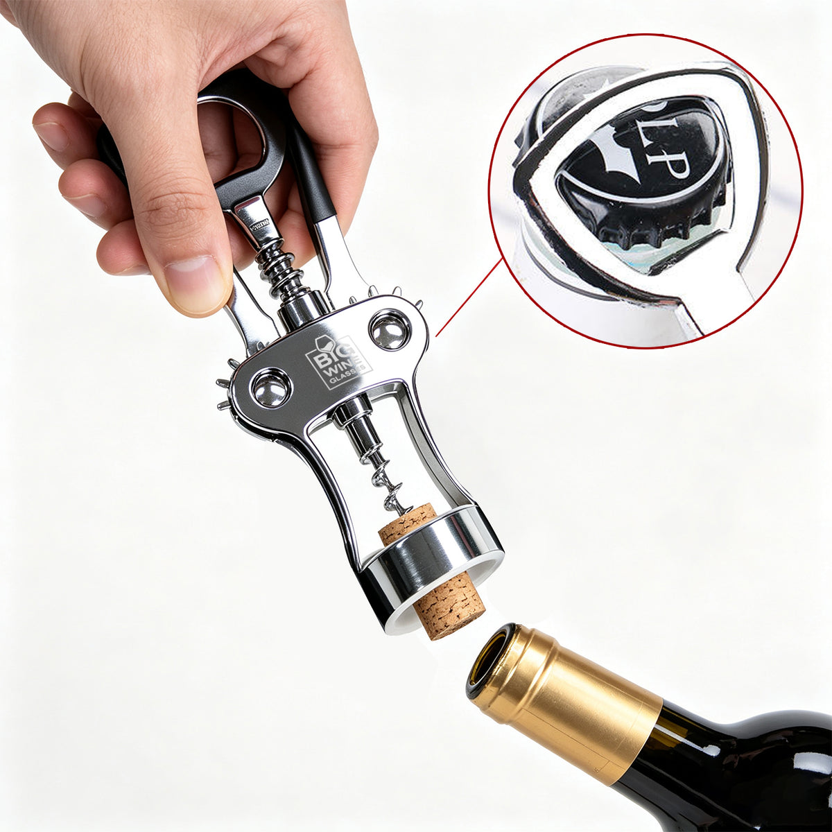 THE WINGMAN CORKSCREW + BOTTLE OPENER