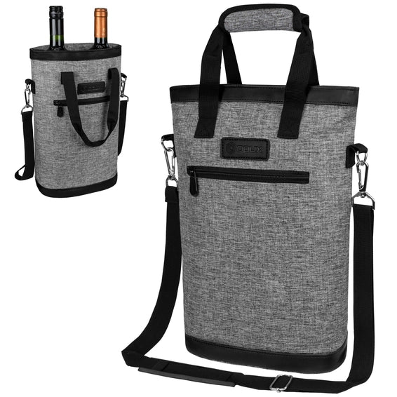 WINE TOTE - Grey & Black
