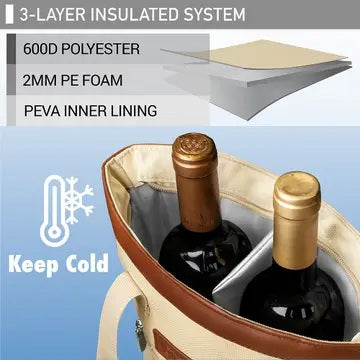 WINE TOTE - Beige
