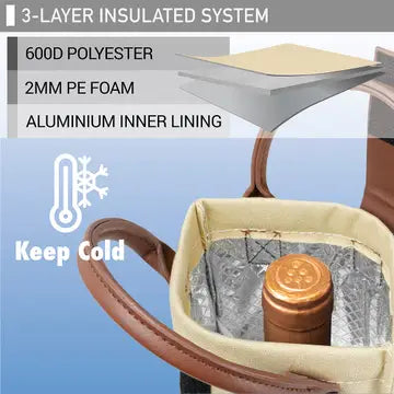 SINGLE WINE TOTE - Beige