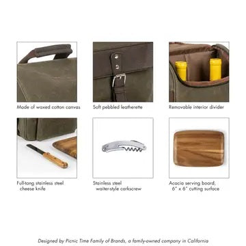 WAXED CANVASS WINE CARRIER