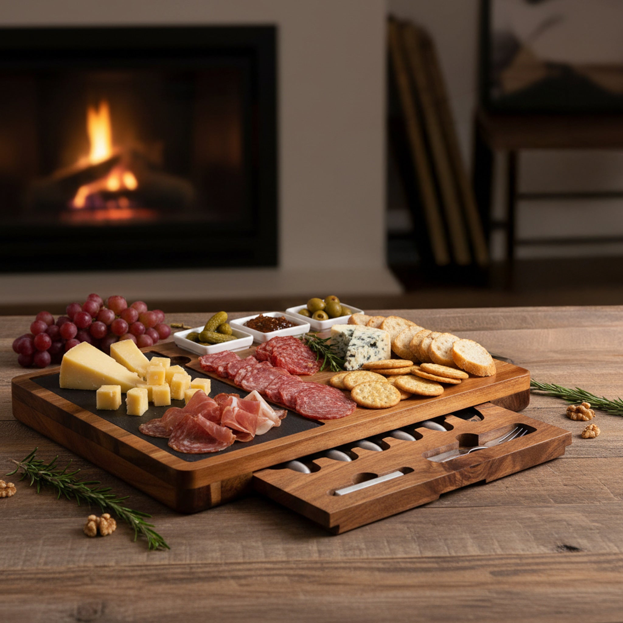 PREMIUM ACACIA WOOD CHARCUTERIE SET