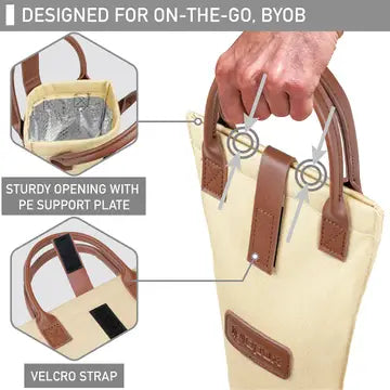 SINGLE WINE TOTE - Beige