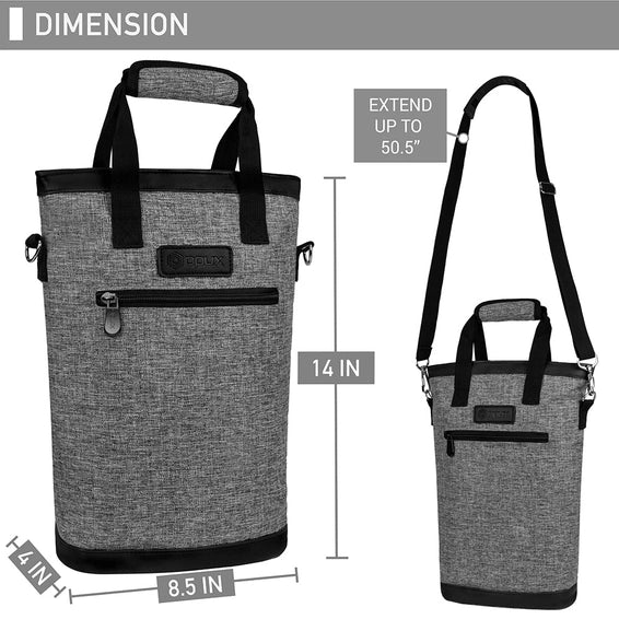WINE TOTE - Grey & Black