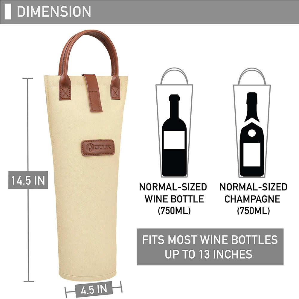 SINGLE WINE TOTE - Beige