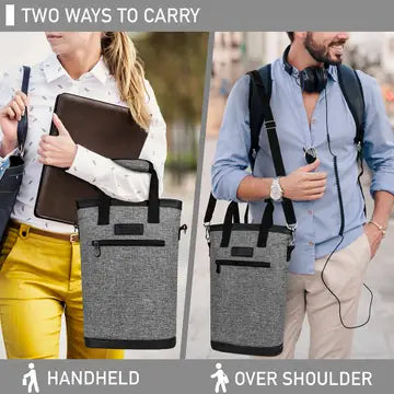 WINE TOTE - Grey & Black