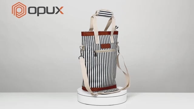 Load video: WINE TOTE - Grey &amp; Black